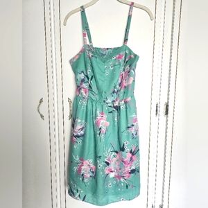 LC Lauren Conrad Floral Green and Pink Dress